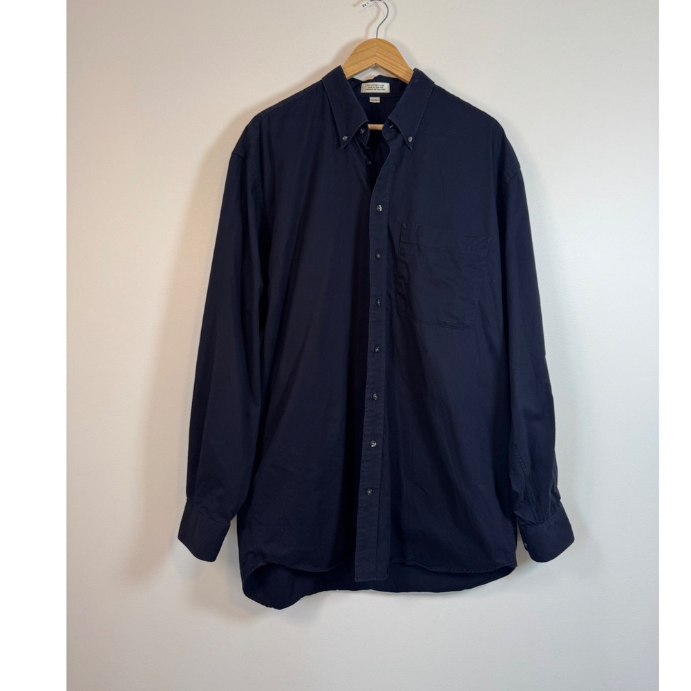 Classic Preppy Cutter & Buck Button Down Shirt Mens Large Tall LT Navy Blue